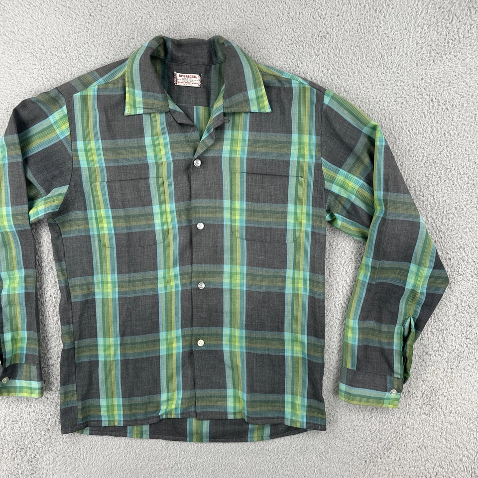 Camisa De Colección McGregor Hecha en EE. UU. Pequeña 14-14 1/2 Cuadros Cuello Con Botones Foto 2 de 4