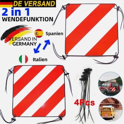 Warntafel Spanien PVC 500x500mm reflektierend rot-weiß Heckträger Fahrrad Neu