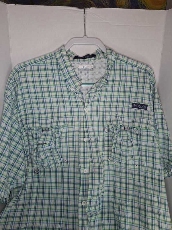 Columbia PFG Men's Shirt Sz Xl Super Tamiami Omni Shade Button-Down Short Sleeve