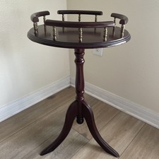 VINTAGE CHIPPENDALE MOGANO BAR/CAFFÈ TAVOLINO SUPPORTO PIANTE TREPPIEDE 26”Hx15”W