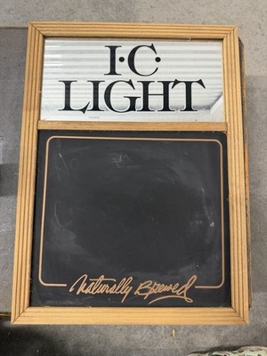 Vintage Iron City I.C. Light Beer Menu board chalk mirrored, pittsburgh brewing