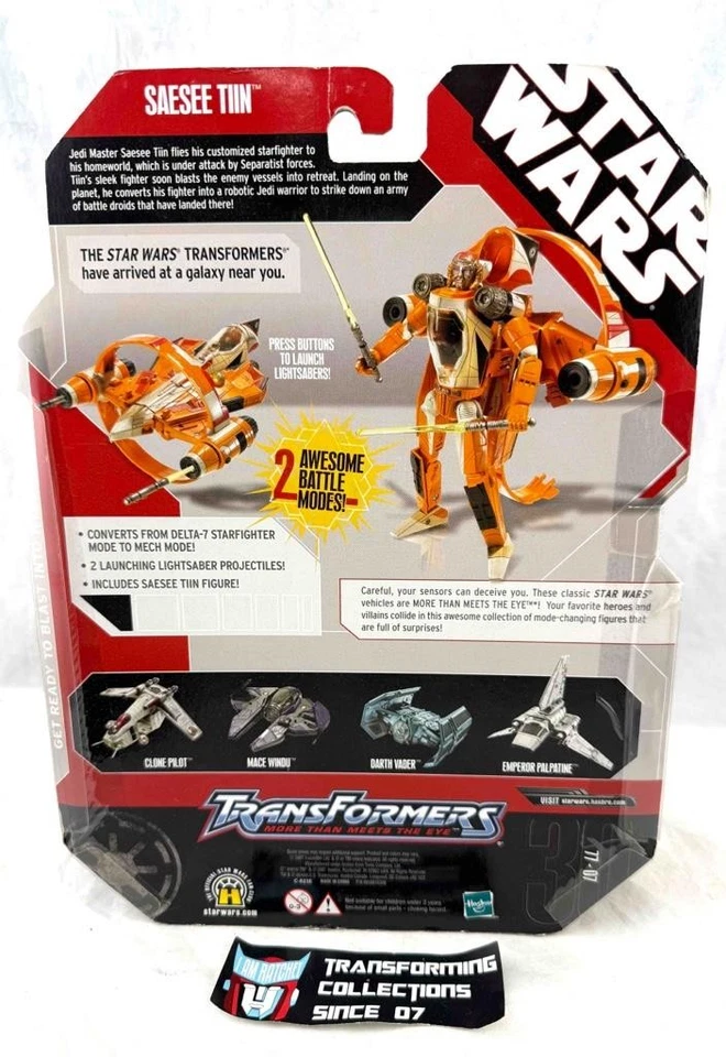 Transformers Star Wars Crossover Saesee Tiin Jedi Starfighter MOSC - Image 2 of 2