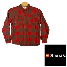 Simms Heavyweight Flannel Shacket Wool Cotton Blend Mens XL Fishing Outdoors
