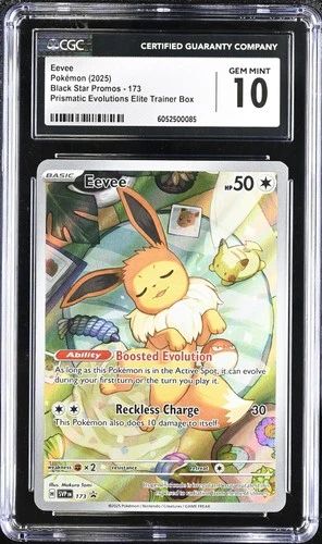 CGC 10 GEM MINT Eevee #173 2025 Black Star Promos