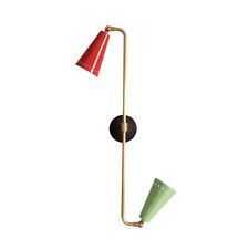 MID-CENTURY-MODERN WALL SCONCE VTG SPUTNIK BRASS WALL FIXTURE LAMP