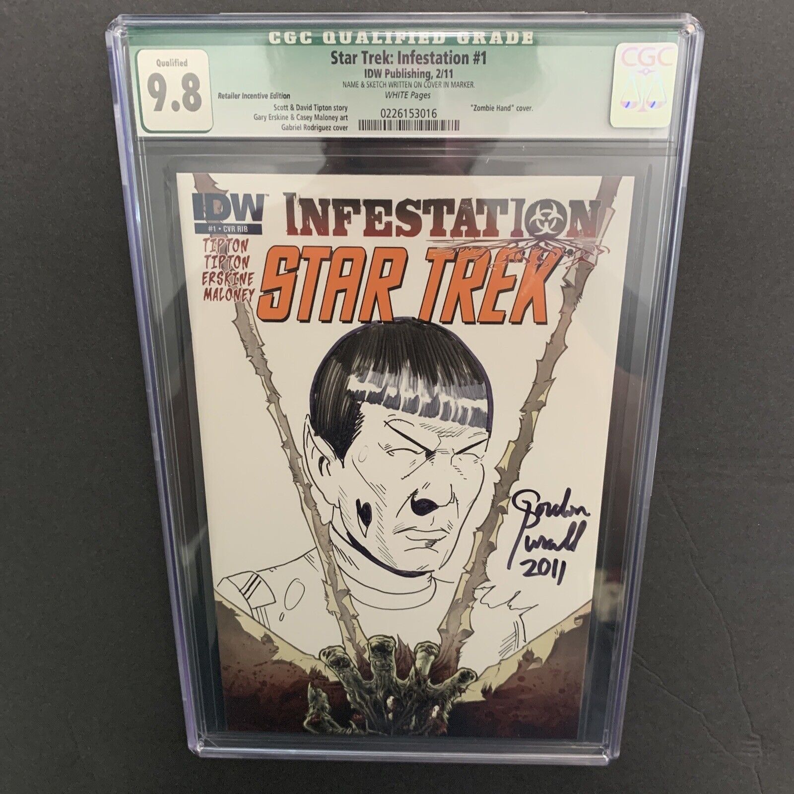 Star Trek Infestation #1 CGC Graded 9.8 Qualified SIGNED BY GORDON PURCELL 2011