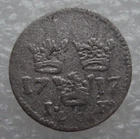 Sweden 1 Ore 1717 LC Carl XII Silver Coin Vk