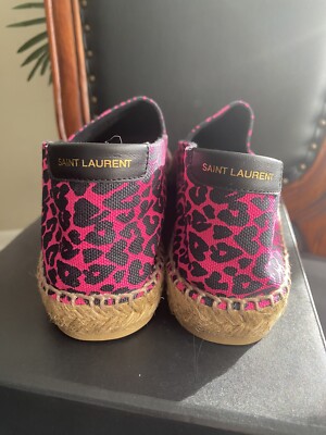 New Saint Laurent – Canvas Animal Print Espadrilles Saint Laurent Canvas Animal Print Espadrilles - Blue Flats  main image 3