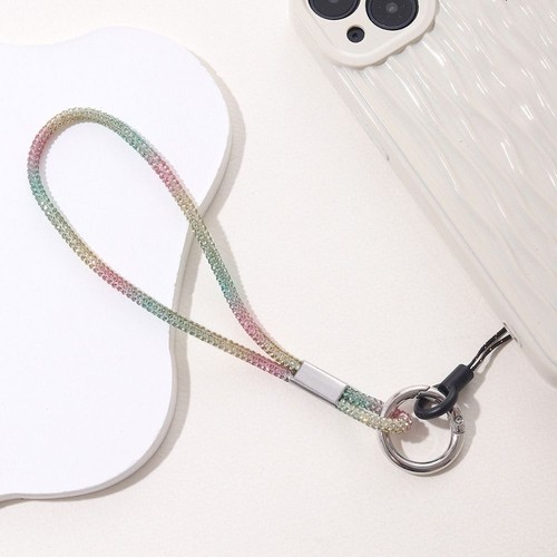 Keychain Diamond Crystal Anti-lost Rope Bright Hanging Cord Phone Accessories - Photo 8 sur 12