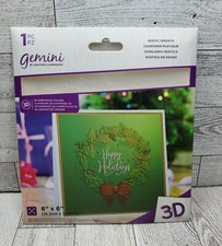 CCH2 Crafters Companion 6" x 6" Christmas Rustic Wreath 3D Embossing Folder New