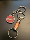 2 Pcs Rare Vintage Metal Old Keychains Key Ring Coca-Cola  1 Heavy Pewter