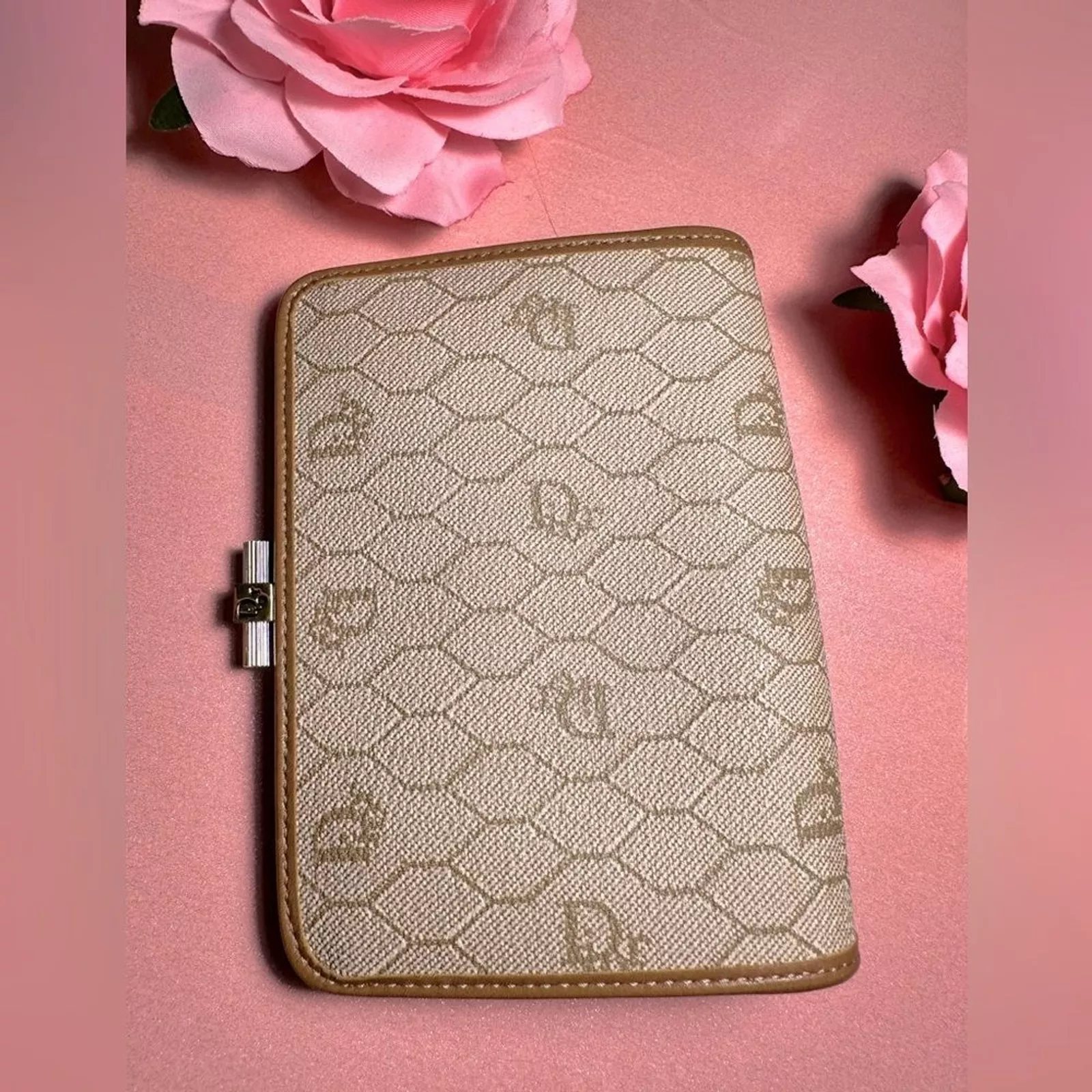 DIOR   Pochette/sac à main vintage Christian Dior marron/beige/crème