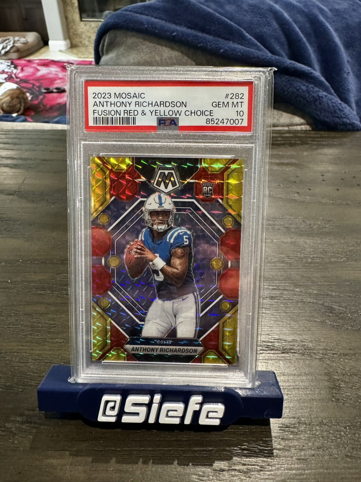 2023 Mosaic Anthony Richardson Rookie /80 ! Fusion Red & Yellow PSA 10 #282