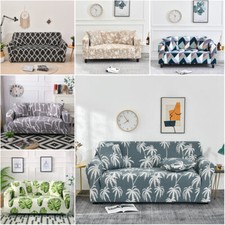 Geometric Monstera Sofa Covers Soft Elastic Settee Slipcover Couch Protector Art
