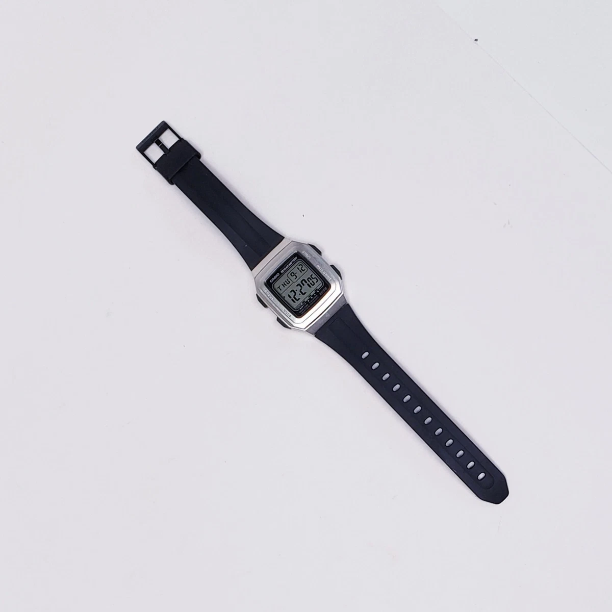Casio F201 WA 3238 Digital Watch Silver Case Black Band 5 Alarms Water Resistant