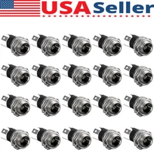 20PCS DC Power Supply Jack Socket Female Panel Mount Connector 3-Pin 5.5 x 2.1mm