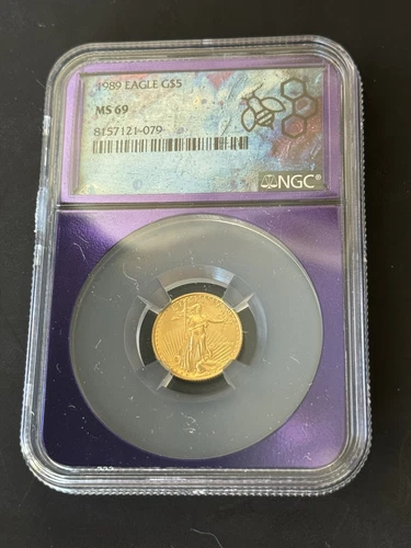 1989 $5 1/10 oz American Gold Eagle NGC MS 69 Traderbea Core
