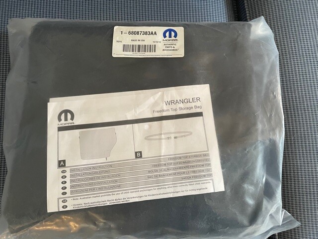 Mopar Freedom Top Storage Bag Part # 1-68087383AA | eBay