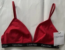 NWT CALVIN KLEIN UNLINED TRIANGLE RED ROUGE BRA STYLE QP30097 MEDIUM $30