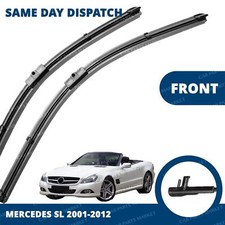 Front Windscreen 26" 26" Flat Aero Wiper Blades Pair for Mercedes SL 2001-2012