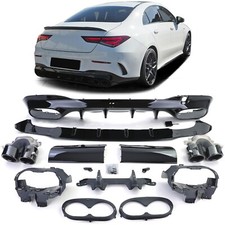 Diffusor Hinten Sport mit Klemmen Von Auspuffanlage Schwarze für Mercedes A Cla
