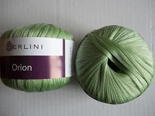 Berlini Orion ribbon yarn, Spring Green, lot of 2 (125 yds each)
