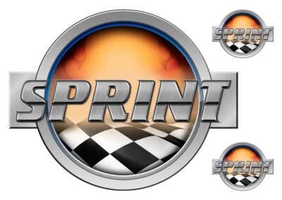 Runde Aufkleber Sprint Boot Rennen - Namensschild