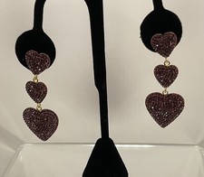 925 sterling silver crystal heart earrings