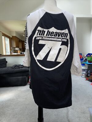 Anvil 7th Heaven Black And White Graphic 1/2 Sleeve T Shirt Size