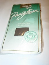 WOMENS REINFORCED TOE TAUPE SHEER BROWN STOCKINGS PANTYHOSE NYLONS ONE SIZE