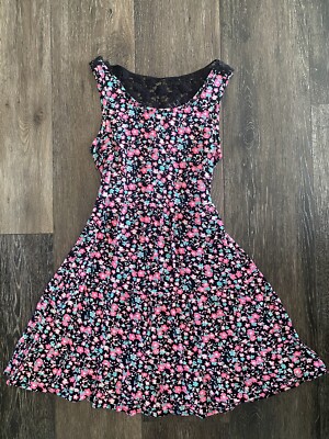 Justice Girls Size 10 Black Floral Sleeveless Dress Pink & Teal Flowers | eBay Justice Girls Size 10 Black Floral Sleeveless Dress Pink & Teal Flowers | eBay