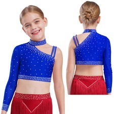 Kids Girls Blouse Latin Tank Top Athletic Shirt Fancy T-shirt Ballet Crop Tops