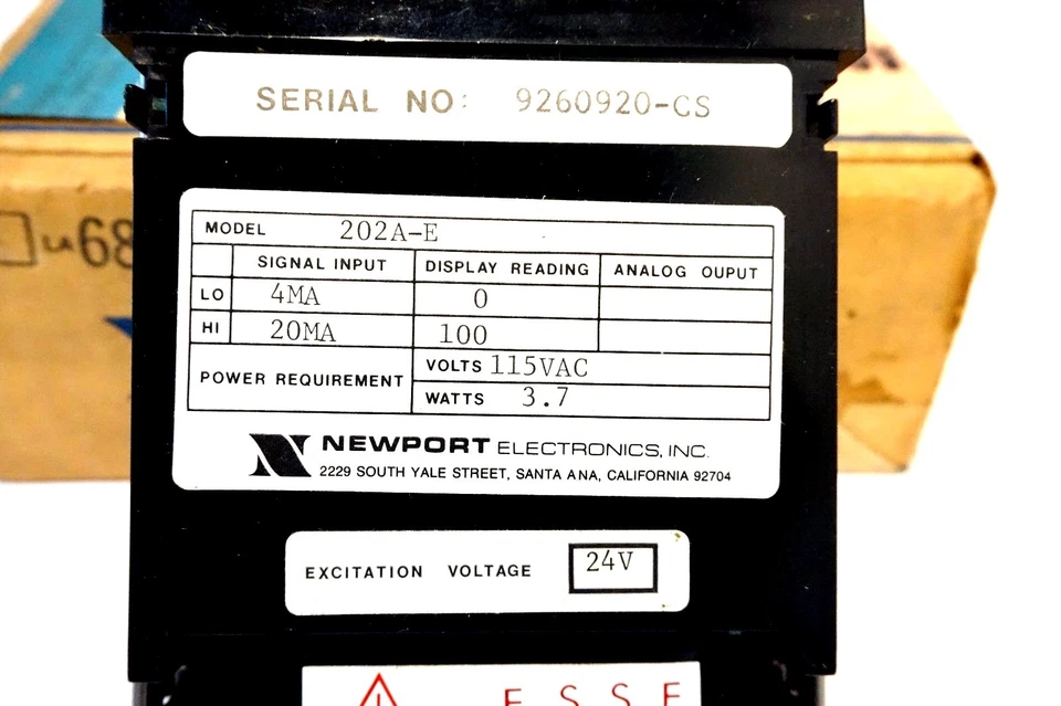 NEW NEWPORT 202A-E PROCESS METER 202AE - Image 2 of 2