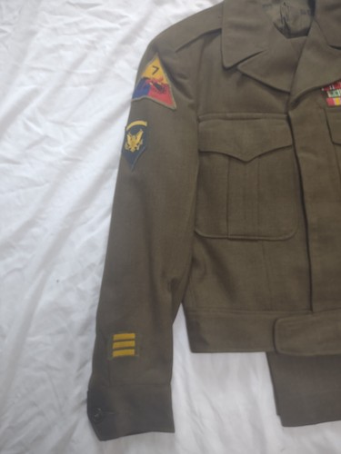 Chaqueta y pantalones de uniforme del ejército de Estados Unidos de colección Lucky 7th Armored Division OD - SEGUNDA GUERRA MUNDIAL Corea - Imagen 3 de 24