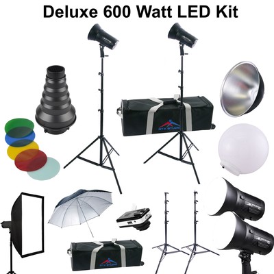 LED 600W Studio Flash Modeling Light Monolight Kit w//Bag Photo Studio Portable