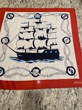 Vintage 70  s SITMAR CRUISER Scarf Unisex Ship Pattern Made In Italy