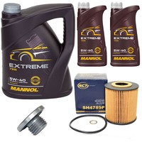 MotoröL Set Mannol Extreme 5W-40 7 Liter + ÖLfilter + Schraube FüR BMW 3Er 5Er