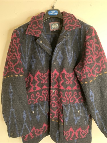 Woolrich women's Vintage Coat size M Wool nylon snap up button with pockets - Picture 2 of 7