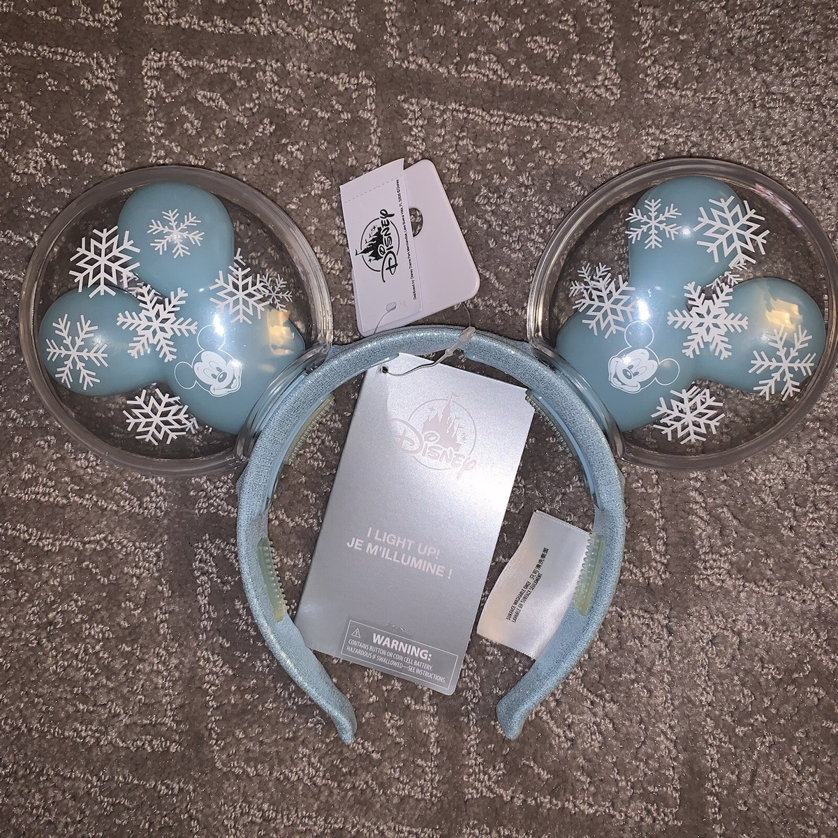 New Disney Parks Mickey Balloon Holiday Snowflake Frozen Light Up Ear Headband New Disney Parks Mickey Balloon Holiday Snowflake Frozen  main image 3