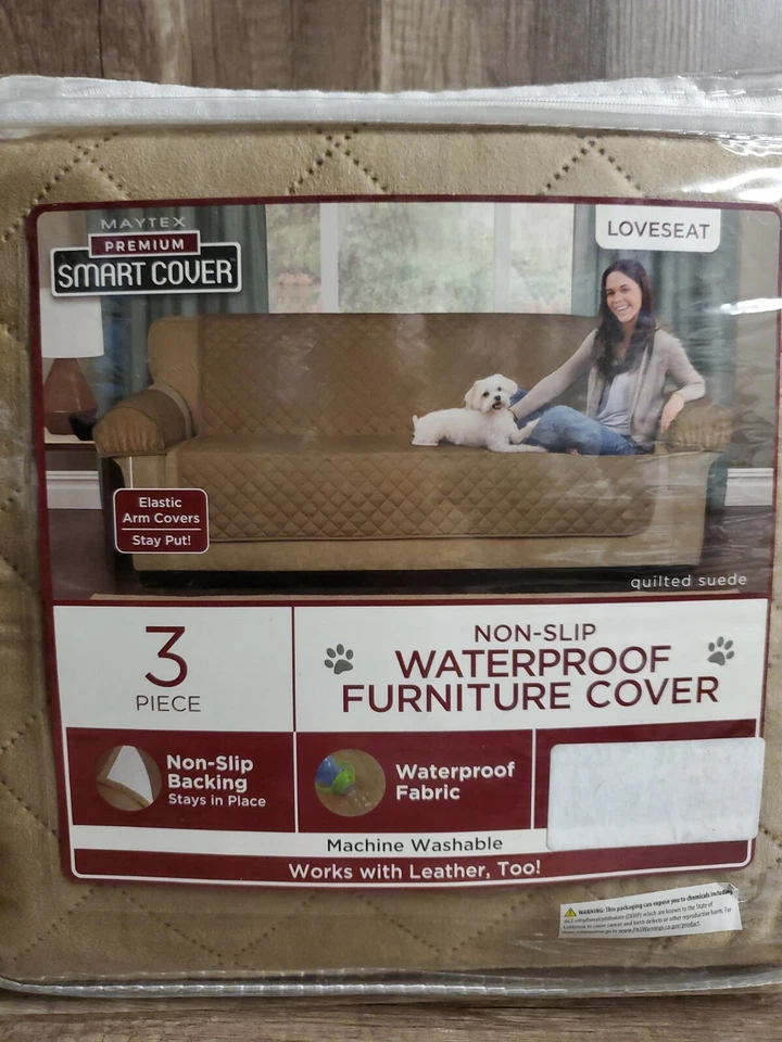 Maytex Funda Loveseat Pet Cubierta 3 Piezas Impermeable Acolchada Gamuza NUEVO  Foto 3 de 4