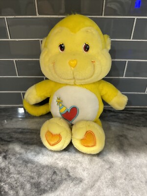 Care Bear Cousin Yellow Monkey Red Heart Birthday Hat Plush Pre
