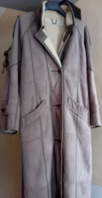 Lammfellmantel Damen Mantel M CHRIST  Doubleface Taupe Echtleder gebraucht