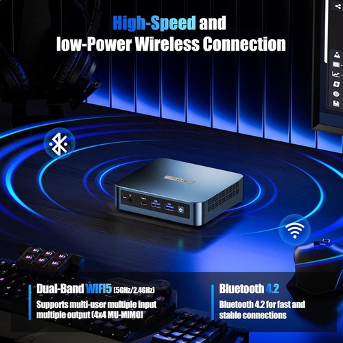 Mini PC 12th N95, 16GB DDR4 512GB SSD, WI6 Alder Lake N95 Desktop Mini Computer - Picture 5 of 10
