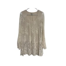 Show Me Your MuMu Fannie Flow Dress XS Embroidered Lace Mesh Boho Mini Dress