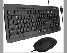 Wired Keyboard and Mouse Combo, Macally Slim Full Sized Ergonomic USB...