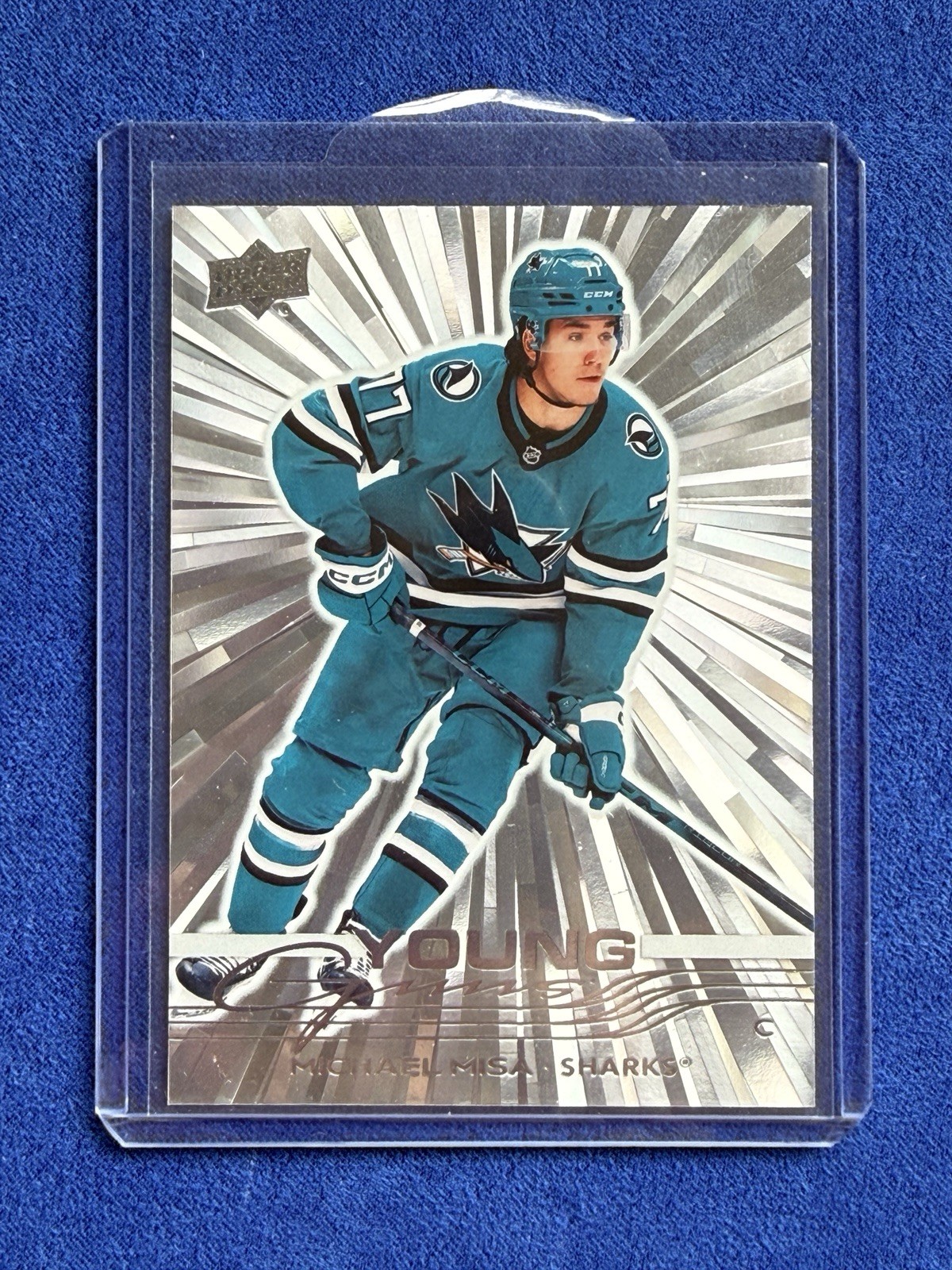 Upper Deck 2025-26 Series 2 Young Guns Outburst Rookie #487 Michael Misa Sharks