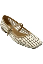 Franco Sarto Women's Tinsley 2 Square Toe Mary Jane Flats Ivory