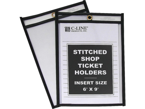 C-Line Shop Ticket Holders Stitched Both Sides Clear 50" 6 x 9 25/BX 46069 - Picture 3 of 3