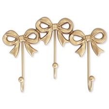 Small Gold Bow Wall Hook,Gold Cast Iron Hook,Size:8.27x5.59 inches