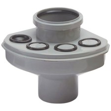 Polypipe Manifold 110mm Soil and Waste Man5 Grey 3 x 32mm/1 1/4 Socket Plugs